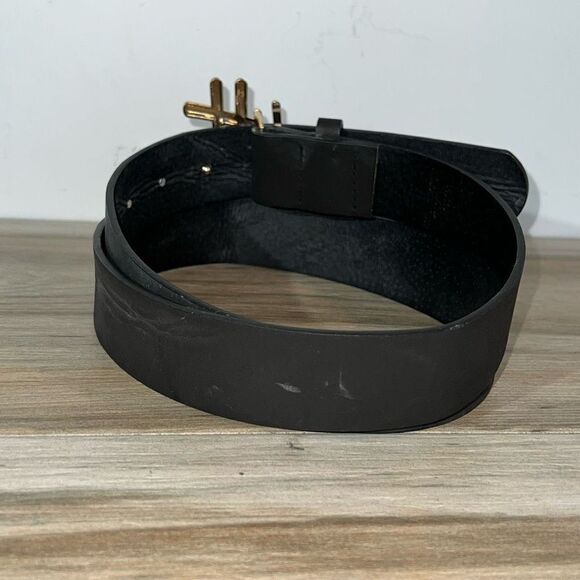 Money Sign Belt Unisex Medium Black With Gold Money Streetwear Rockabilly - Picture 3 of 7